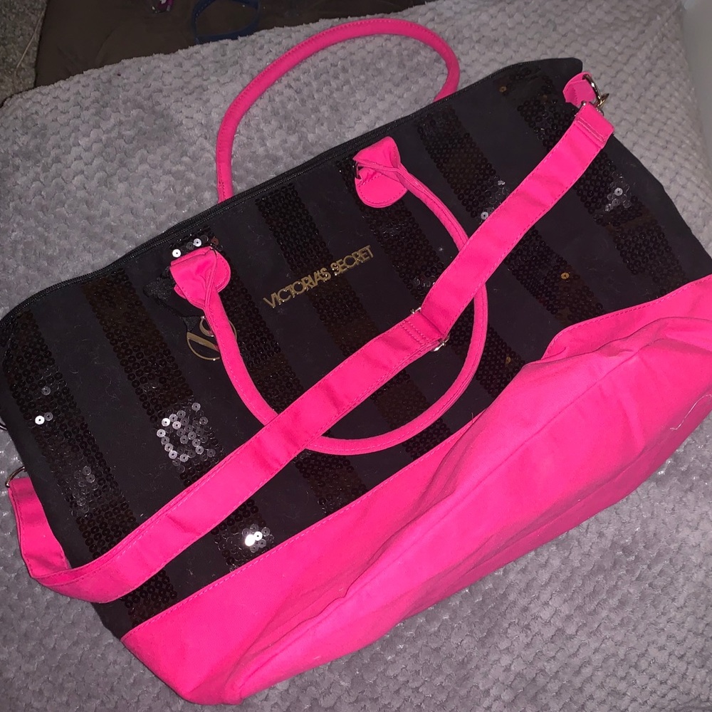 Victoria’s Secret Black with Hot Pink Tote
